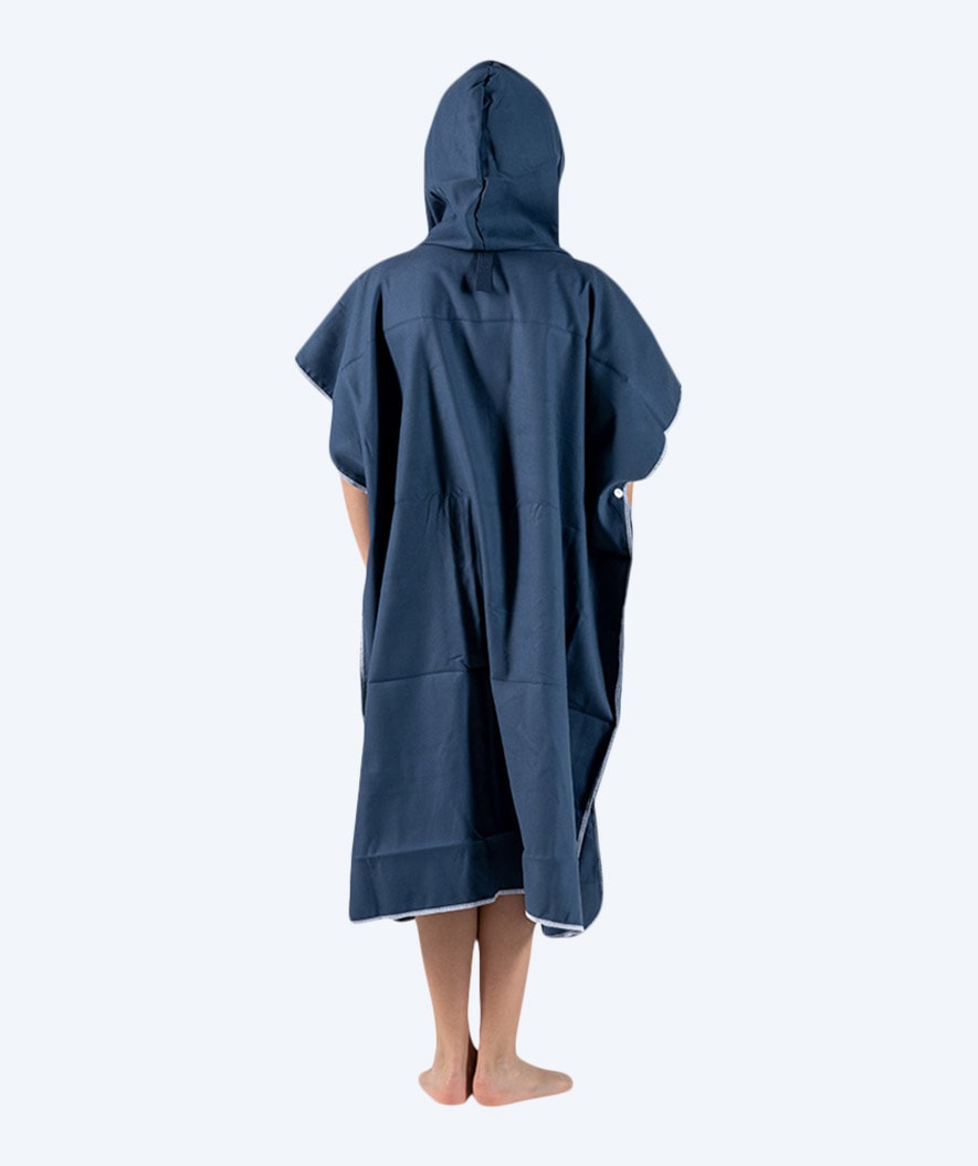 Watery bathing poncho for junior - Microfiber - Dark blue