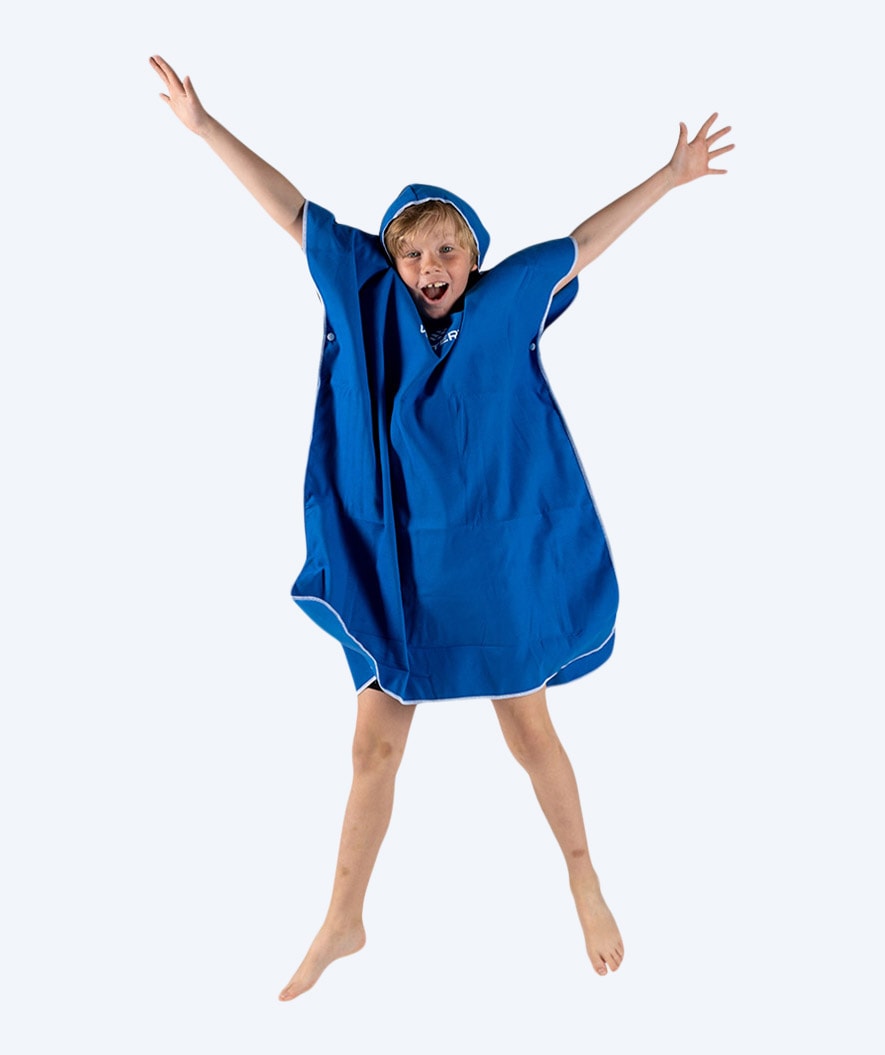 Watery bathing poncho for junior - Microfiber - Royal Blue