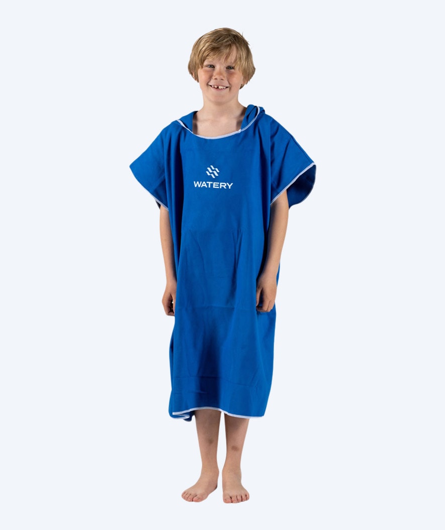Watery bathing poncho for junior - Microfiber - Royal Blue