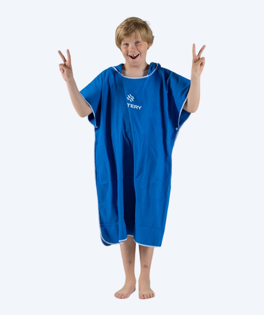 Watery bathing poncho for junior - Microfiber - Royal Blue