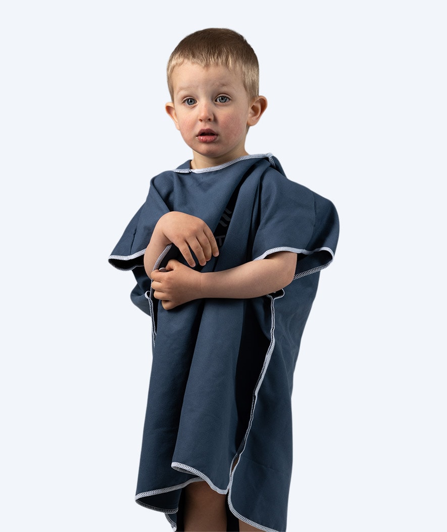 Watery bathing poncho for kids - Microfiber - Dark blue