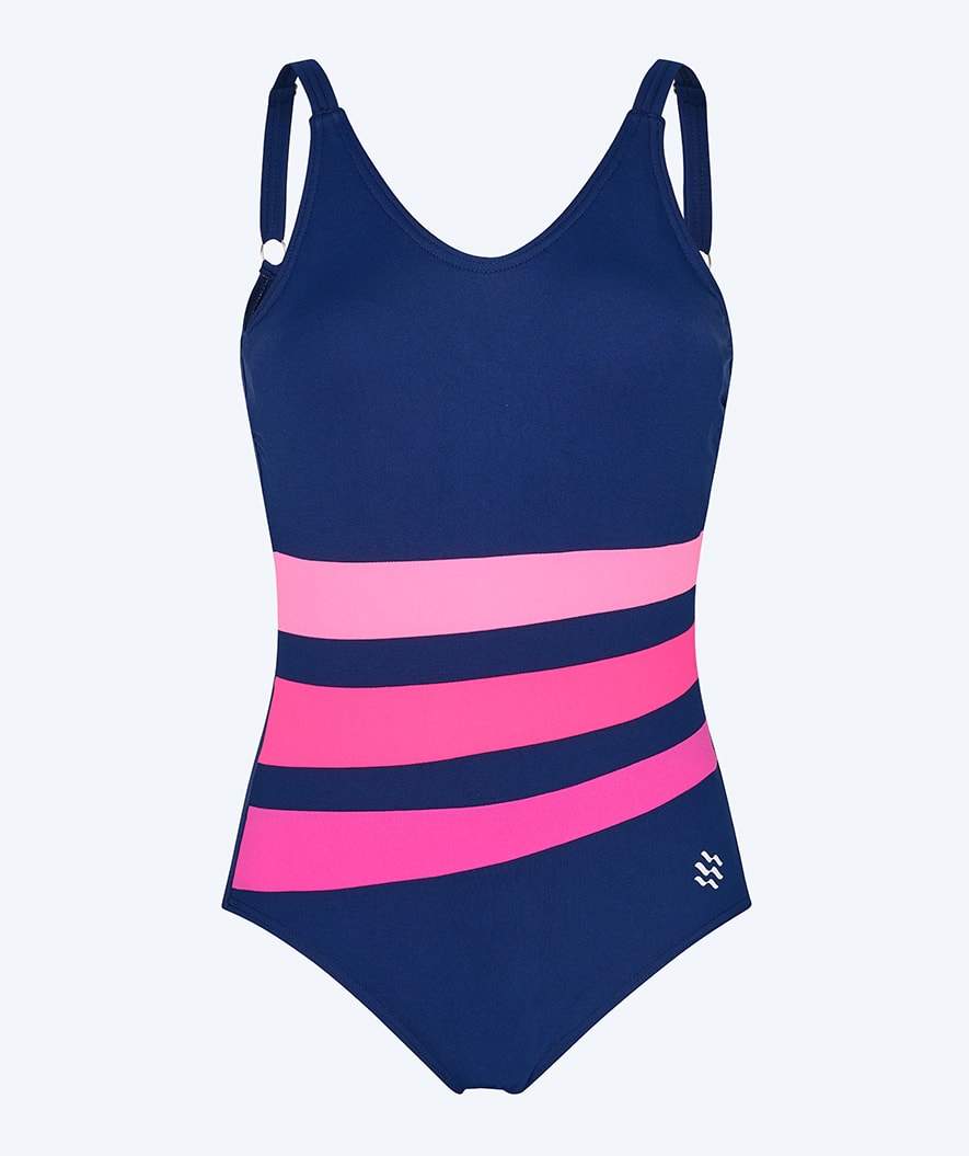 Watery padded swimsuit for women - Mystique Stripes - Pinky