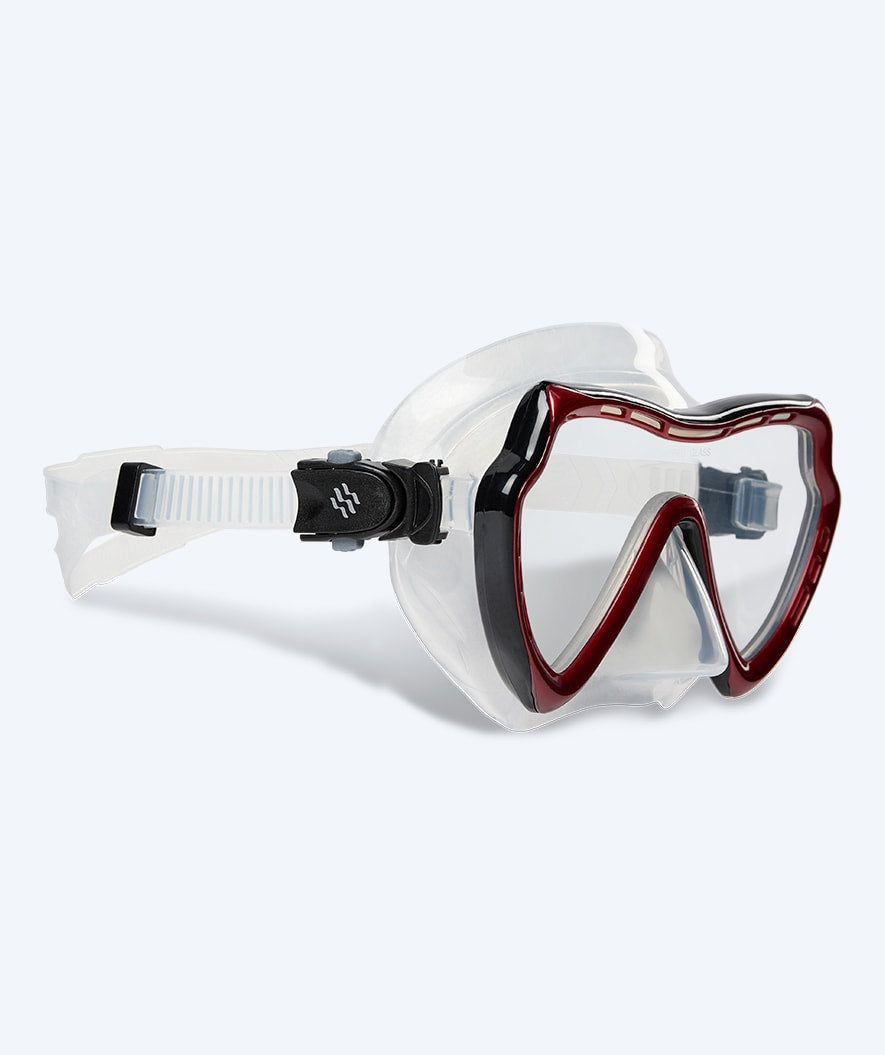 Watery diving mask for adults (from 15 years) - Nebula - Black/red