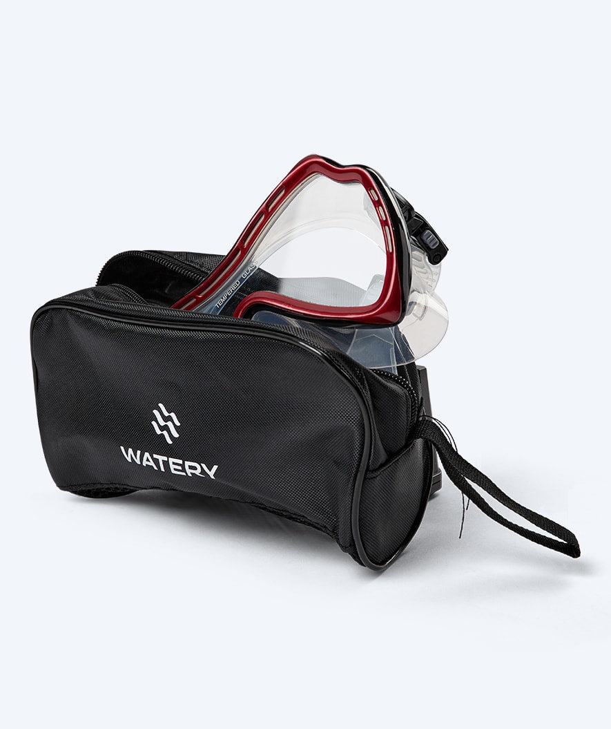 Watery diving mask for adults (from 15 years) - Nebula - Black/red