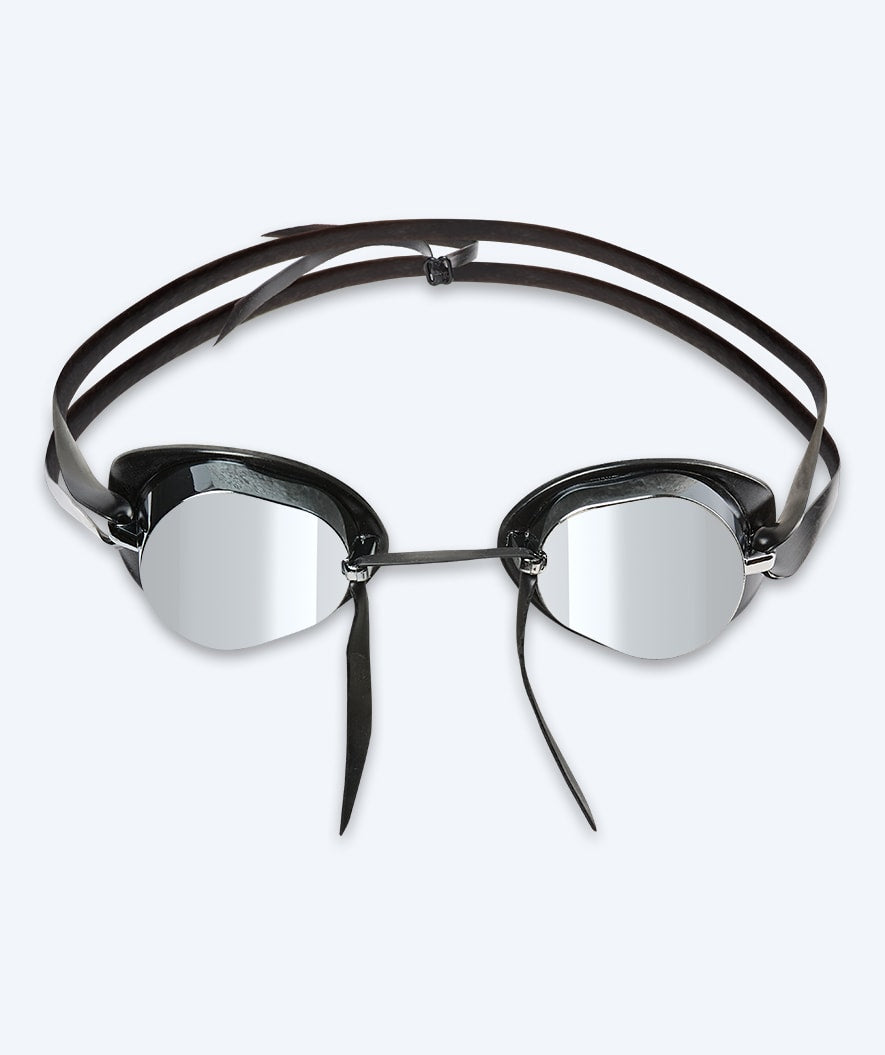 Watery swim goggles - Proflex Swedish Mirror - Black/silver