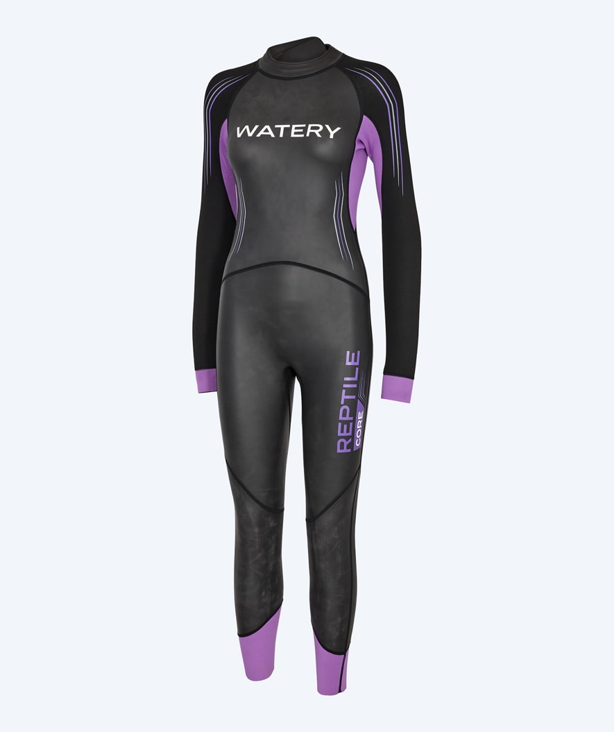 Watery wetsuit for women - Reptile Core - Black/purple