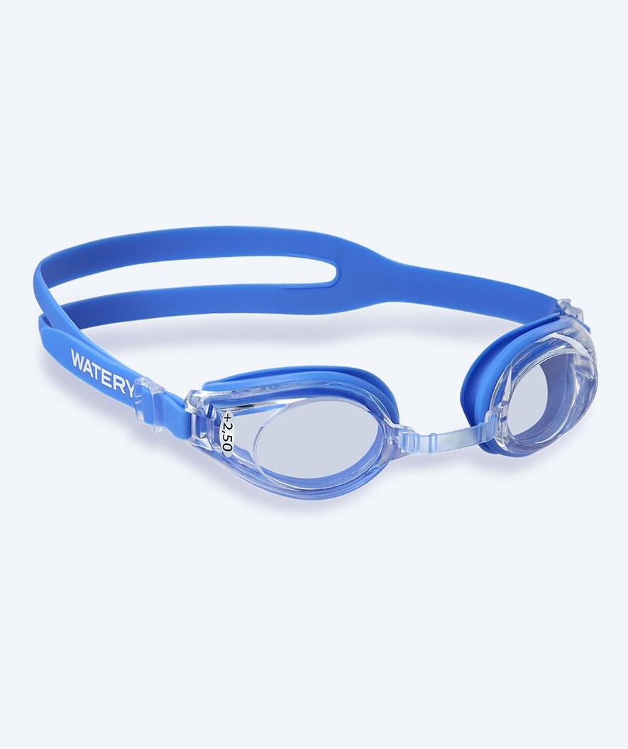 Watery farsighted prescription swim goggles for adults - (+2.0) to (+4.5) - Ridley - Blue