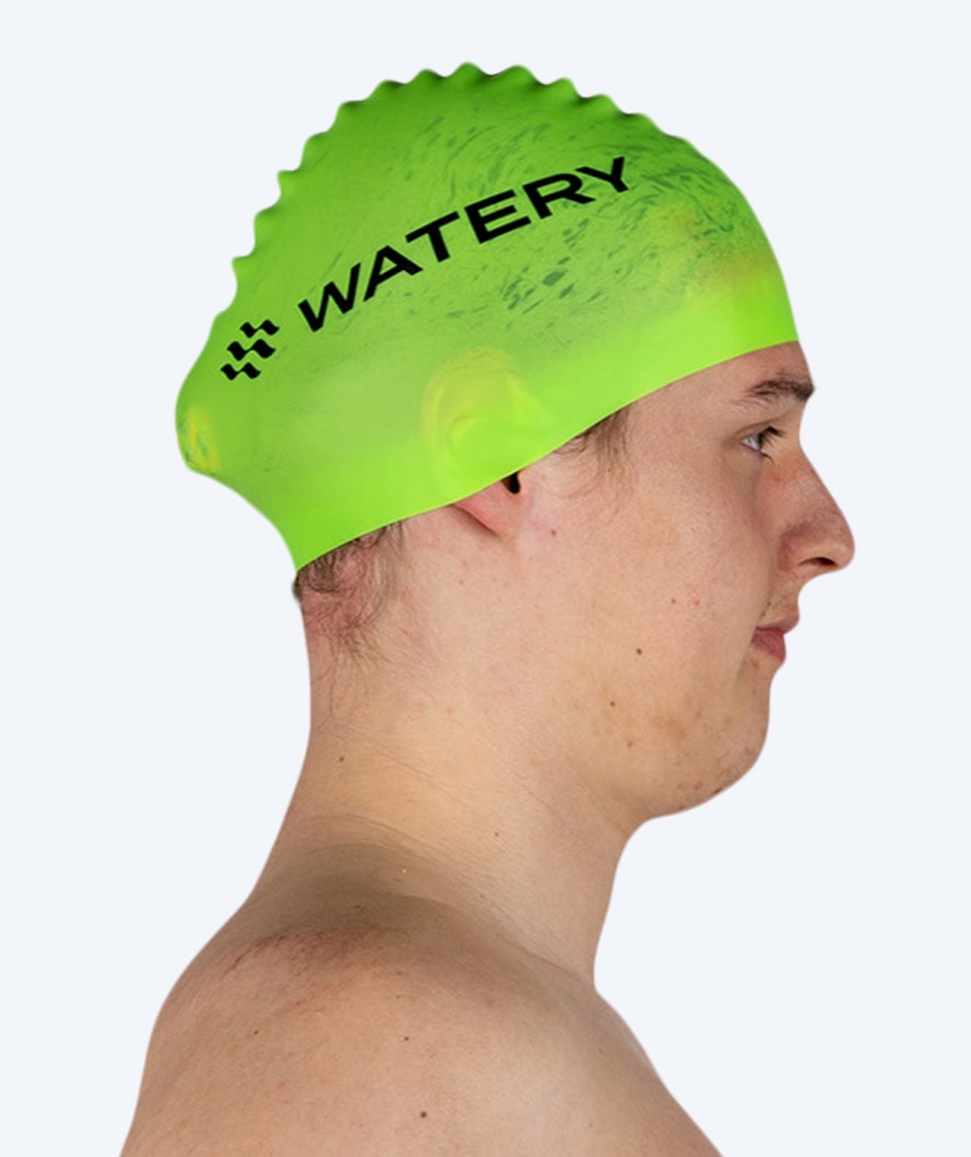 Watery swim cap (from 12 years) - Signature - Fluo green