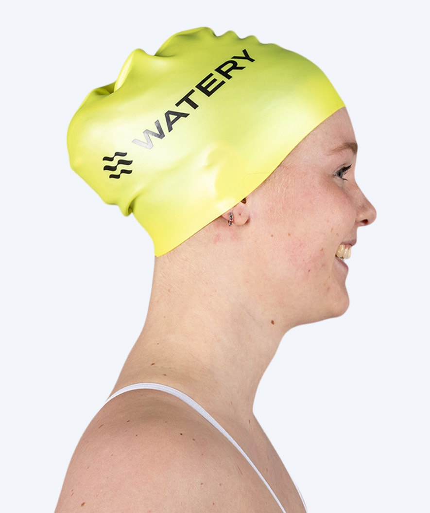Watery swim cap (from 12 years) - Signature - Fluo Yellow