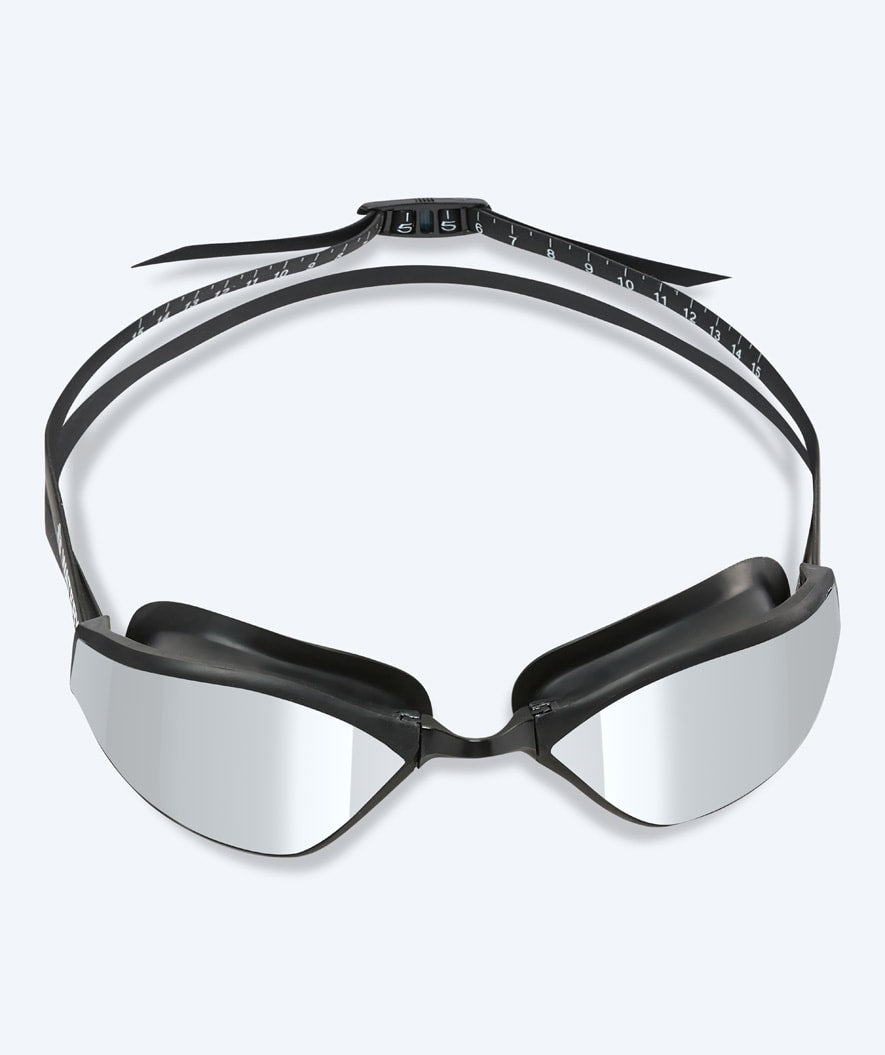 Watery Elite swim goggles - Storm Racer Mirror - Black/silver
