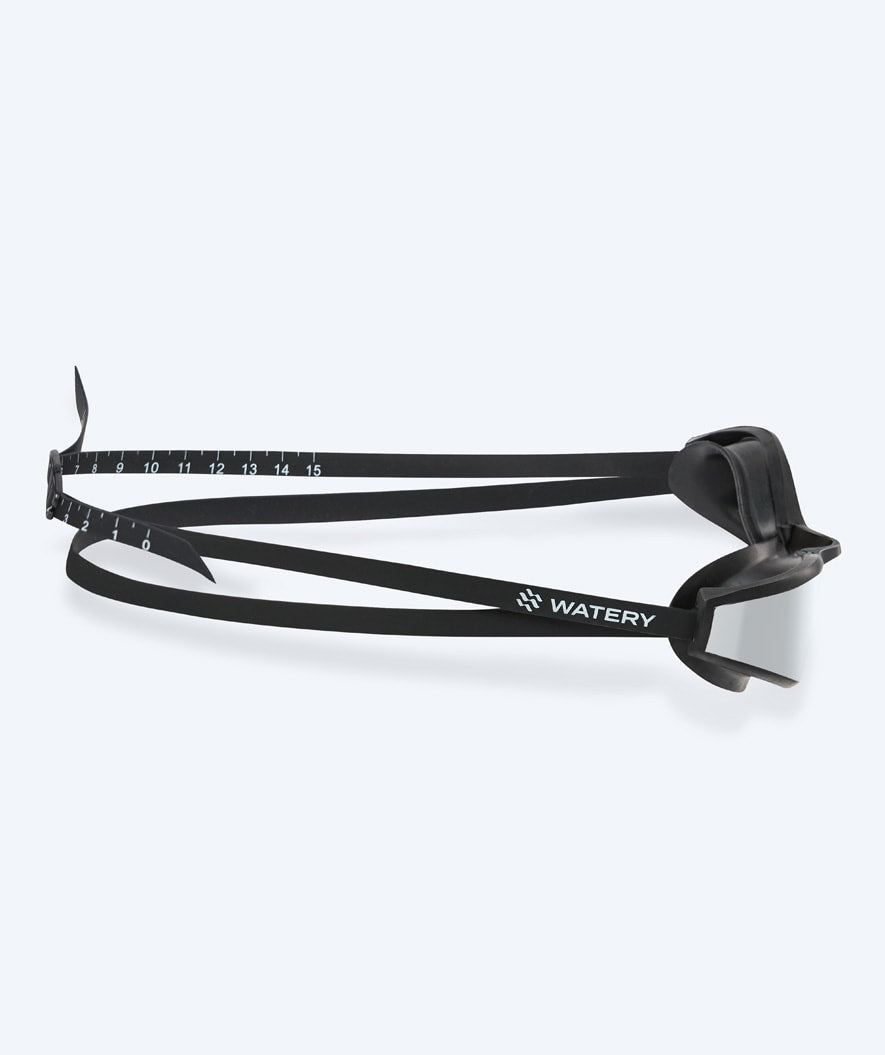 Watery Elite swim goggles - Storm Racer Mirror - Black/silver