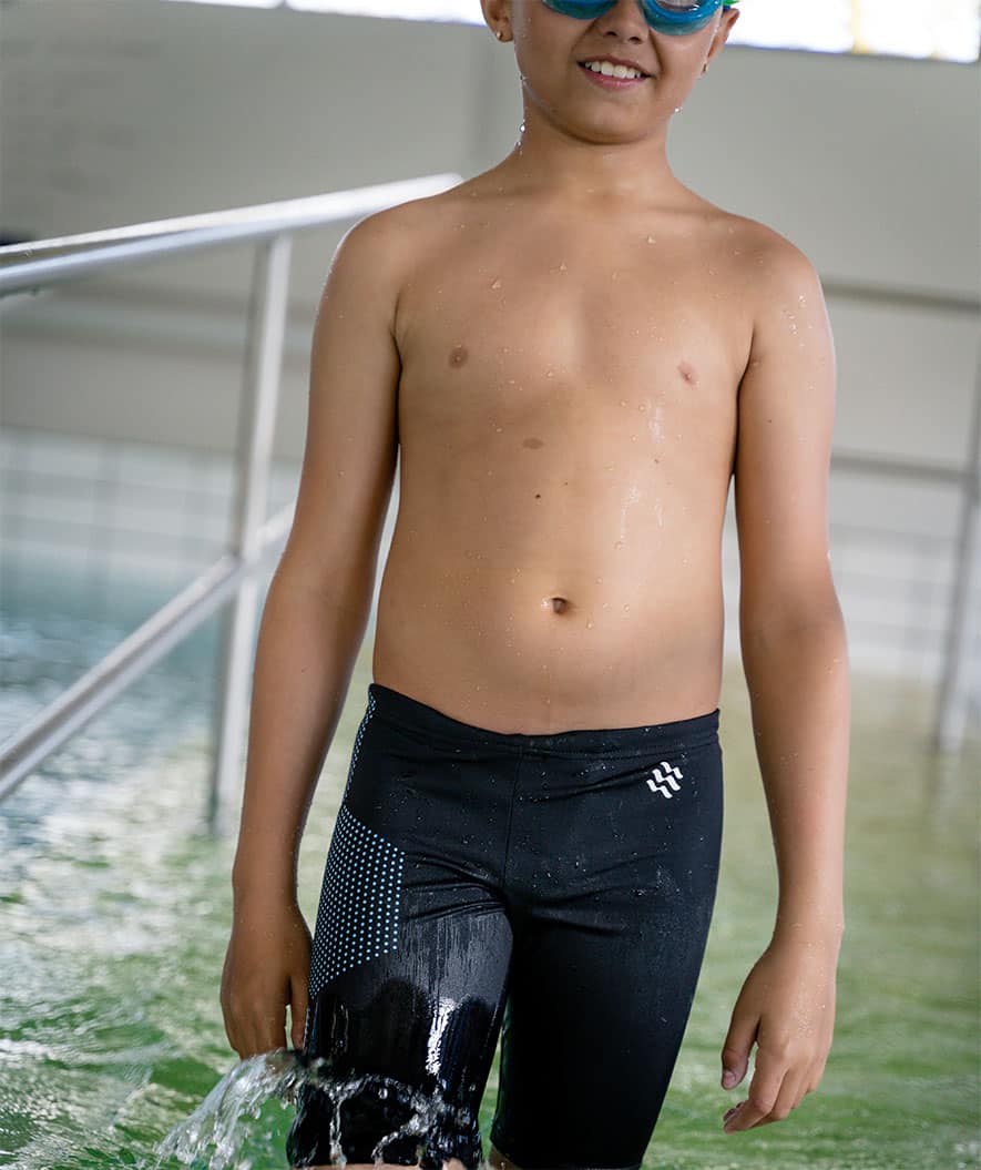 Watery long swim trunks for boys - Surfy Eco - Blue Corner