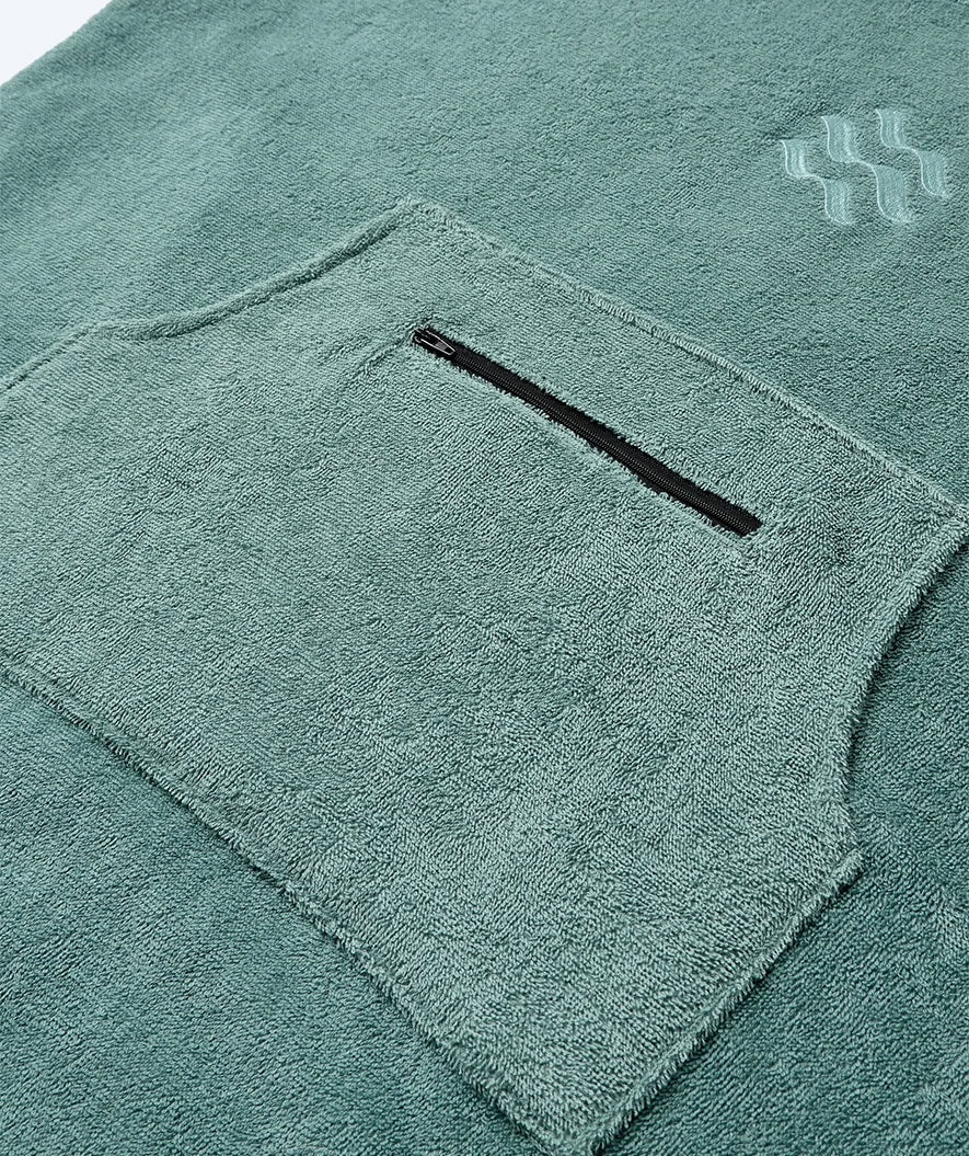 Watery bathing poncho for junior - Cotton - Forrest Green