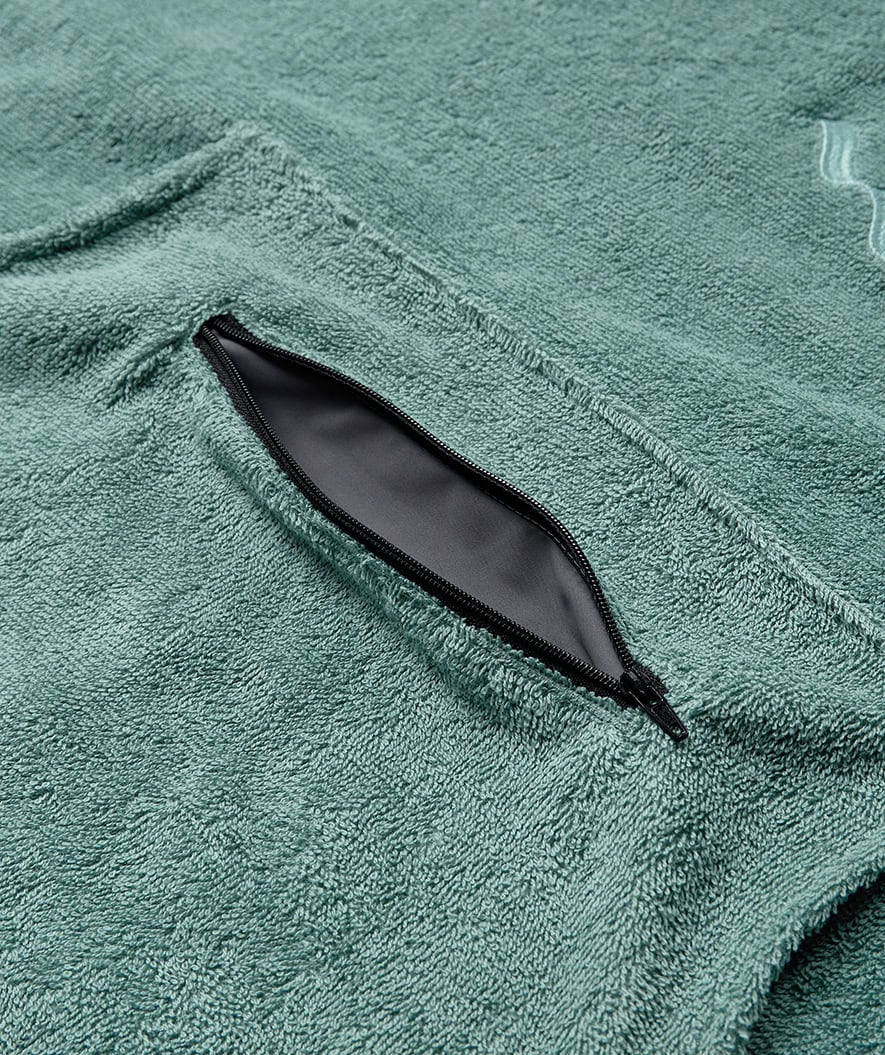 Watery bathing poncho for junior - Cotton - Forrest Green