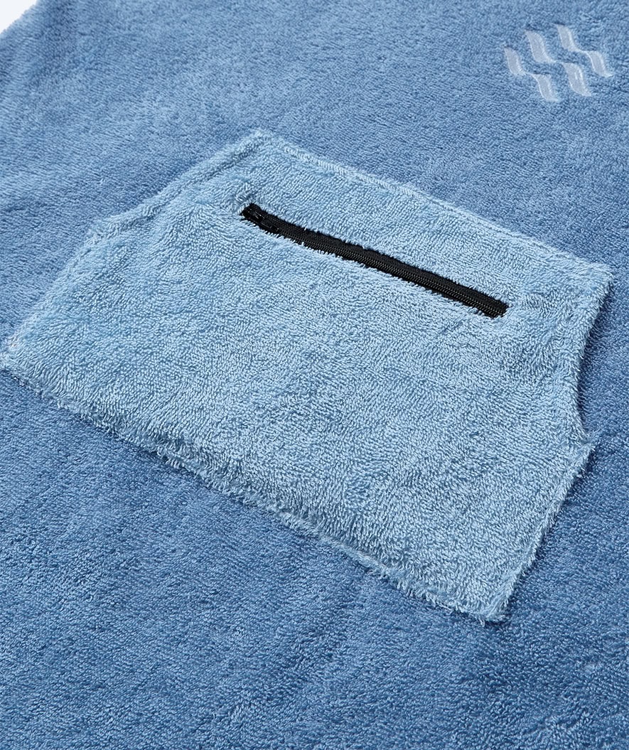 Watery bathing poncho for kids - Cotton - Atlantic Blue