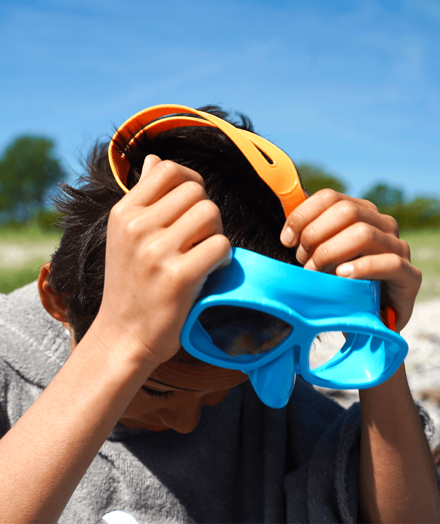 Watery Combo snorkel set for kids (4-10) - Wyre - Blue/orange