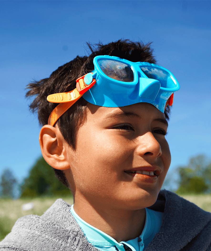 Watery Combo snorkel set for kids (4-10) - Wyre - Blue/orange