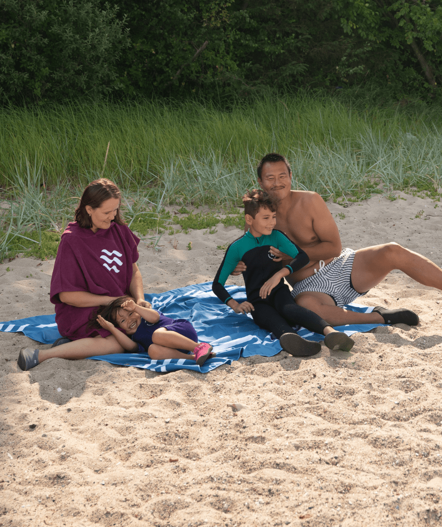 Watery microfiber towel - Eco Nebraska Family - Blue