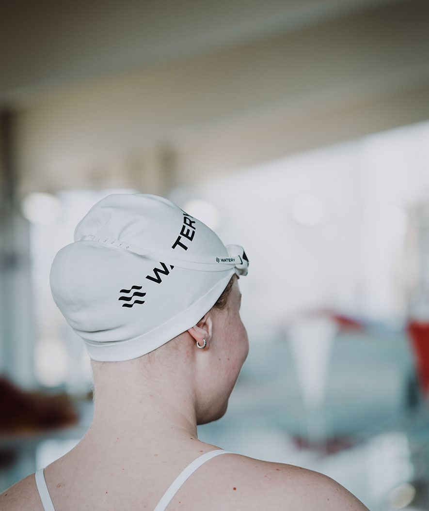 Watery swim cap (from 12 years) - Signature - Fluo green