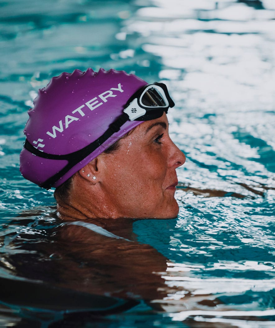 Watery swim cap (from 12 years) - Signature - Fluo green