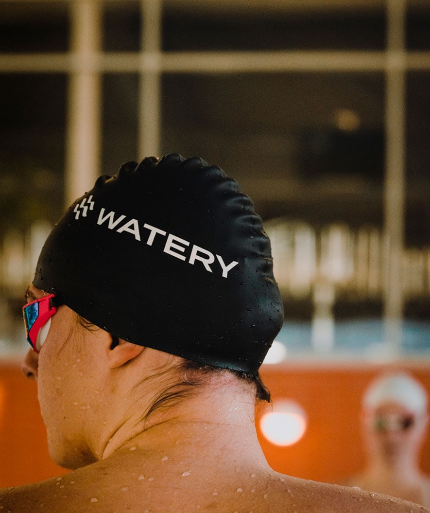Watery swim cap (from 12 years) - Signature - Fluo green