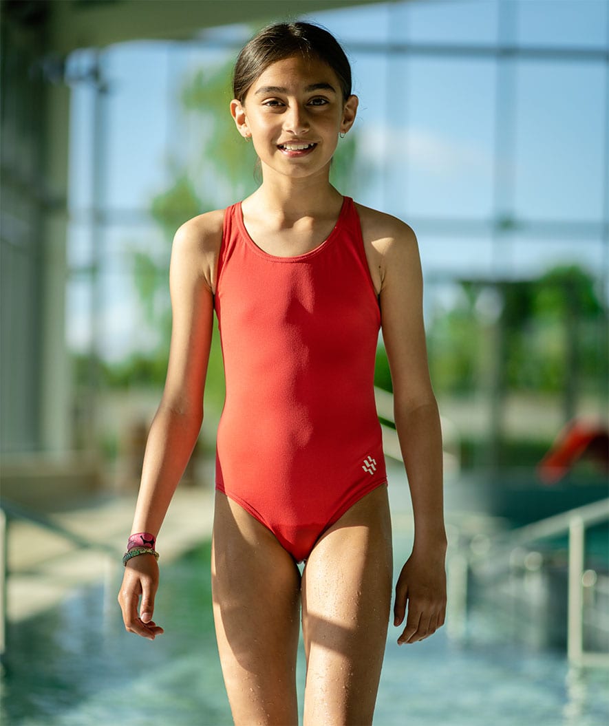 Watery swimsuit for girls - Eco Poolparty - Papaya Pink