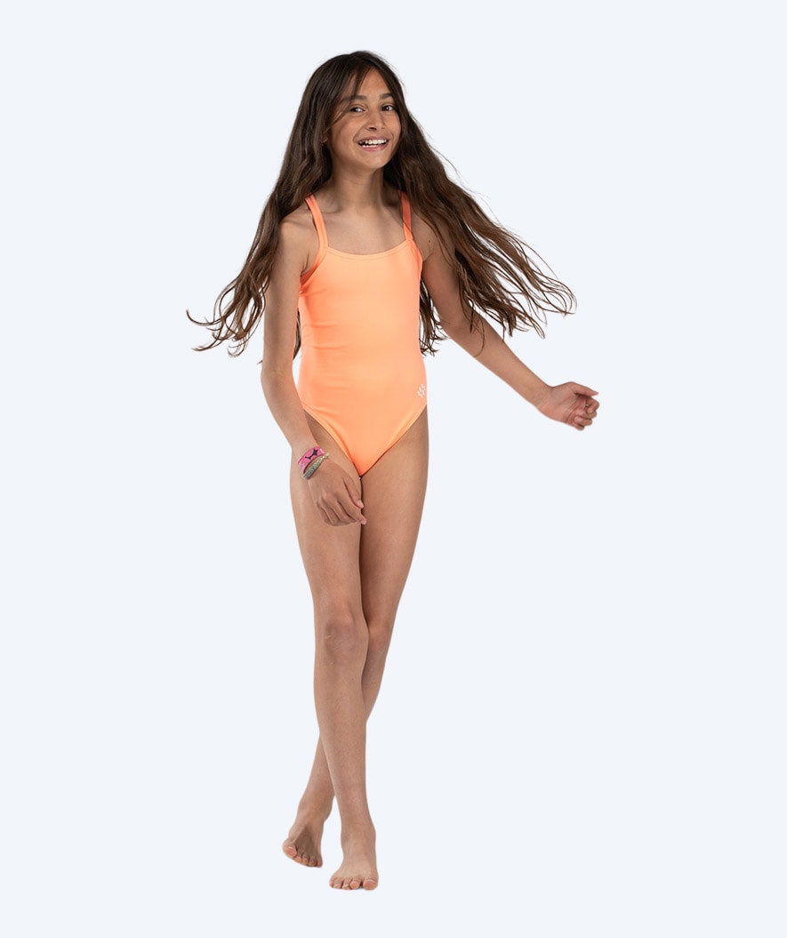 Watery swimsuit for girls - Freestyler Solid - Coral