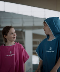 Watery bathing poncho for junior - Microfiber - Royal Blue