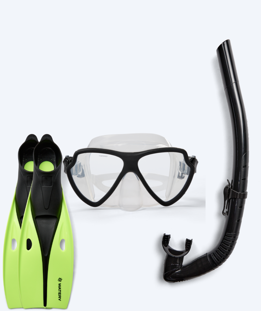 Watery snorkel set for adults (from 15 years) - Itzel/Breeve - Black